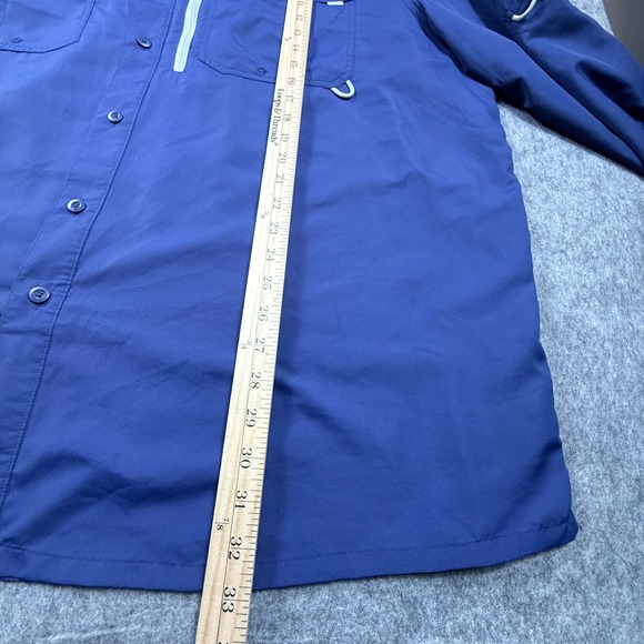 Realtree Fishing Mens 3XL Blue Button Down Long Sleeve Guide Shirt TS1546 - Picture 3 of 11